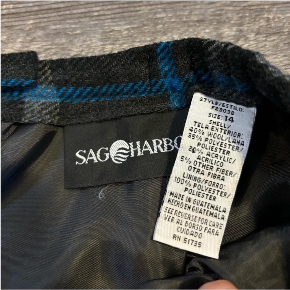 Sag Harbor Blue and Gray Plaid Pencil Skirt - Picture 8 of 8
